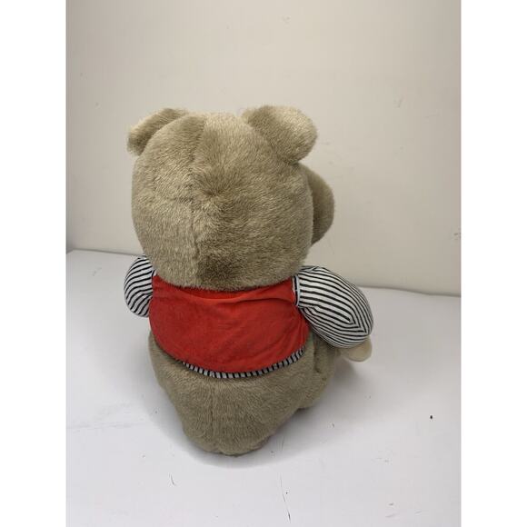 Toys House Dog Bear Plush 12” Stuffed Animal Plush Toy Vintage Red Vest Rare - Picture 4 of 8
